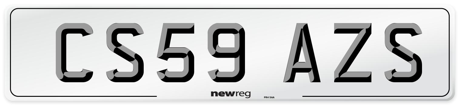 CS59 AZS Number Plate from New Reg